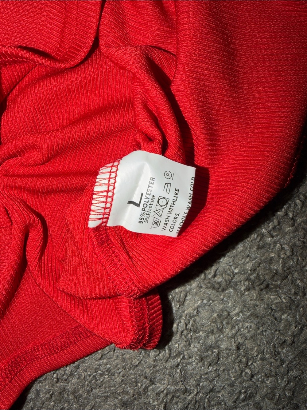 Red Women's Ribbed Pajama Set - Short Sleeve Top & Shorts - Picture 6 of 6